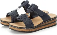 Rieker Damen Pantoletten Slipper 629K9-14  Dunkelblau, Schuhgröße:40 EU