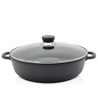 Karl Krüger 21928D Aluguss-Servierpfanne Delta mit Glasdeckel, 28 cm