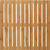 WENKO Baderost Indoor Outdoor Bambus Vorleger 50x50 cm Matte Sauna Pool Dusche