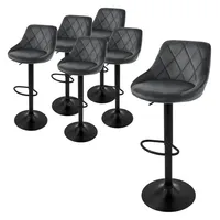 ML-Design 6er Set Barhocker Tresenhocker  360° drehbar, Gepolsterter Barstuhl mit Rückenlehne und Fußstütze, 62-82 cm