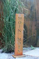 Rostikal Edelrost Gartendeko Ständer Moin Moin 71 cm Gartenschild Rost Maritim