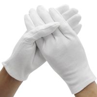 Baumwollhandschuhe 12 Paar Handschuhe Gr 8-9 weiss Größe M Servierhandschuhe 