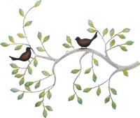 Wanddeko Ast mit Vögel Patina-Effekt Wandbild Wandschmuck Metall Bild