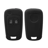 kwmobile Autoschlüssel Schutzhülle kompatibel mit Opel Chevrolet 2-Tasten  Klapp Autoschlüssel Hülle - Schlüsselhülle aus Silikon - in Weiß Schwarz