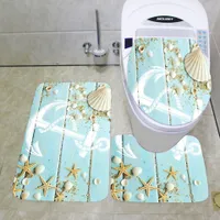 Mode Badgarnitur Set 3 teilig Badteppich WC Vorleger Badematte Duschvorleger