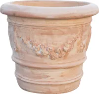 Vase Terrakotta 50 x 44 x 50 cm – große handgefertigte Terrakotta-Vasen – dekorativ und funktional – Deko-Vase