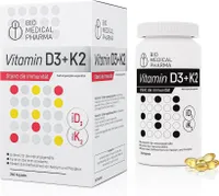 Vitamin D3 K2 MK-7 - 240 kapslí - 5000 I.U. vitaminu D3 a 100mcg vitaminu K2 MK7 - vysoká biologická dostupnost vitaminu D3 a K2 - 240 kapslí