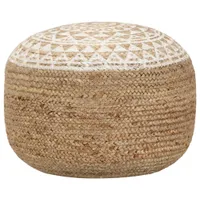 vidaXL Ručně vyráběný sedací puf bílý 45x30 cm Juta