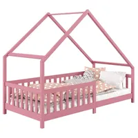 Hausbett CORA  aus massiver Kiefer, Montessori Bett mit Rausfallschutz, Kinderbett in 90 x 200 cm