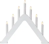 Star Trading  Lichterbogen ,Jarve' aus Holz, 7-flammig, austauschbare E10 Lichtquellen, weiß lackiert, warmweiß, H 36cm, B 41cm