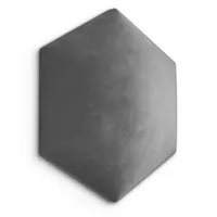 Muralo Polsterpaneel HEXAGON WANDKISSEN Wandpolster Bettkopfteil Wandpaneel Grau 40 cm x 35 cm