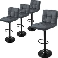 ML-Design 4er Set Barhocker Tresenhocker 360° drehbar, Gepolsterter Barstuhl mit Rückenlehne und Fußstütze, 63-83 cm
