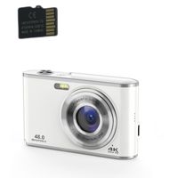 INF Digitalkamera 4K 48MP 16-fach Zoom-Webcam mit 32 GB TF-Karte Silber