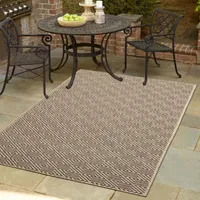 Robuster In- und Outdoorteppich mit Rautenmuster beige/schwarz Größe - 140 x 200 cm