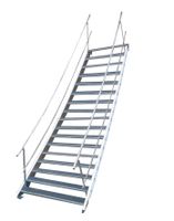 2 stufige freistehende Stahltreppe Standtreppe Breite 70cm Höhe 42cm verzinkt 