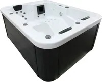 HOME DELUXE - Outdoor Whirlpool - WHITE MARBLE PURE - Maße: 210 x 160 x 85 cm - Inkl. Heizung, 27 Massagedüsen und 9 Lichtquellen I Außen Whirlpool Spa für 3 Personen