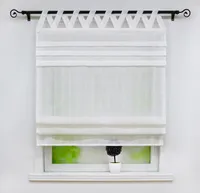 Delien Raffrollo mit V Schlaufen Leinenoptik Raffgardinen Halbtransparent Schlaufenrollo Modern Vorhang, Weiß BxH 100x140 cm