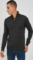 SOLID SDBamaro Herren Strickpullover Troyer Feinstrick Pullover mit Stehkragen aus 100% Baumwolle
