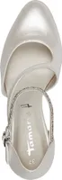 Tamaris Damen Pumps Riemchenpumps Strassbesatz Stiletto 1-22425-44, Größe:39 EU, Farbe:Weiß