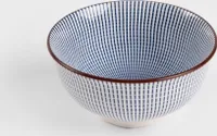 HOMLA Miska NAVIA granatowa z brązową obwódką 12 cm