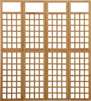vidaXL Spalier/Paravent 4-teilig Massivholz Tanne 161x180 cm