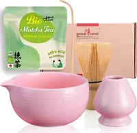Matcha čajová súprava "Camellia Pink" s japonským práškom Matcha | Matcha miska s nalievačom