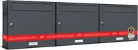 3er Briefkasten Anthrazit Anlage 3 Fach Wandbriefkasten Postkasten