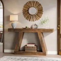 Tribesigns Konsolentisch, 140 x 30 x 80cm, Beistelltisch, Flurtisch, Sofatisch für Kleinen Raum, Konsolentisch mit Stauraum im Eingangsbereich, braun