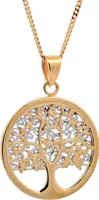 Gold Anhänger Lebensbaum mit 1,1 mm Goldkette 585-14 Karat Gold 38 cm