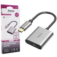 Hama 2in1 USB-C auf USB-C + 3,5mm Audio AUX Adapter Splitter Hub Audio Hifi NEU