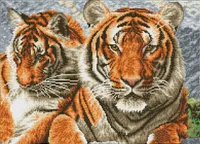 DIAMOND DOTZ® Squares Original Diamond Painting "Tigers“ 51,5 x 37 cm extra funkelnd ab 8 Jahren