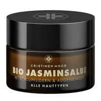 Cristinen Moor Bio Jasminsalbe I Augencreme bei Augenringen, müden und geschwollenen Augen I mit Bio Hyaluron niedermolekular, Bio Aloe Vera