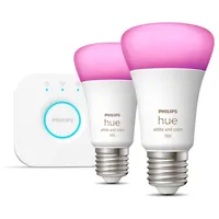 Philips Hue Bluetooth White & Color Ambiance LED E27 75W 800lm Doppelpack inkl. Bridge