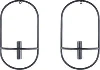 BELIANI Sada 2 nástěnných svícnů černé kovové moderní minimalistické designová dekorace