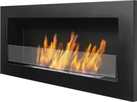 etanolový krb SLIM Nice-House 900x400mm.krb na bioetanol 900 mm čierny, so sklom, na zabudovanie do steny alebo na zavesenie na stenu
