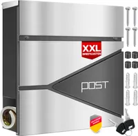 KESSER® Briefkasten mit Zeitungsfach Wandmontage Wandbriefkasten Edelstahl, 2x Schlüssel abschließbar, Moderner Postkasten Zeitungsrolle, inkl. Montagematerial, Softclose-Deckel