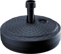 DEUBA® Sonnenschirmständer Poly Rattan Rund bis Ø 26 mm Mast Befüllbar Sonnenschirm Schirmständer Ständer Gartenschirm Balkon Terrasse Garten Schwarz