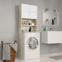 vidaXL Skříňka na pračku bílá Sonoma Dub 64x25,5x190 cm
