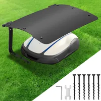 Bettizia Rasenmäher Garage Klappbare Überdachung 73x57x40cm Schwarz Dach für Mähroboter Carport Stahlrahmen Metall Pulverbeschichtet