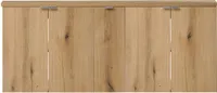 Doppelwaschtisch 'Skelbolu' 140x60x40 cm mit 5 Türen Eiche