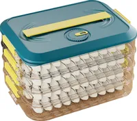 Teigtaschenbox, Aufbewahrungsbehälter mit Griff, lebensmittelecht, BPA-frei, antihaftbeschichtet, stapelbarer Snackbehälter mit Deckel, Lebensmittelaufbewahrungsbehälter