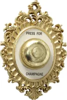 Boltze Wandobjekt Champagner Klingel, Deko-Schild für Sekt-Liebhaber, Geschenkidee, edles Design, Wanddekoration mit angedeuteter Klingel, 1 Stück