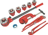 Toolland Gewindeschneidsatz, 12-teilig, 1/4" - 3/8" - 1/2" - 3/4" - 1" - 1 1/4", Ratschenschlüssel,