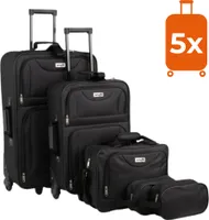 Sada cestovních kufrů TRAVEL, 5-dílná, černá
