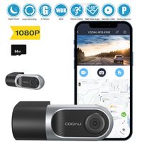 COOAU Dashcam Auto WiFi 1080P Mini Vorne Autokamera, APP, Ultra Nachtsicht,150°Weitwinkel,WDR,24 Std. Parkmodus und Bewegungserkennung,G-Sensor - 64GB