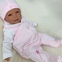 3-tlges Set Hose Mütze  für SK Strampelchen Baby  Puppen 15-17 cm Jacke
