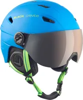BLACK CREVICE Ski- & Snowboardhelm mit Visier - SILVRETTA | Farbe: Blau/Grün | Größe: S (55-56 cm)