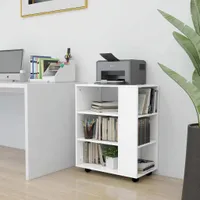 vidaXL Szafka na kółkach biała 60x35x75 cm materiał drewnopochodny