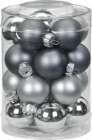 Weihnachtskugeln Glas 3cm, 20 Stück, Farbe:Hazy Grey - grau