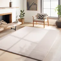 Homebyhome Waschbarer Teppich Wohnzimmer Uni Kurzflor Teppich Rutschfest Einfarbig Modern Stil Weich Grösse 240x340 cm